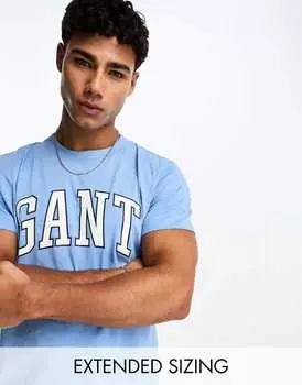 Голубая футболка с логотипом GANT Collegiate
