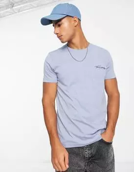 Голубая футболка Tommy Hilfiger с логотипом