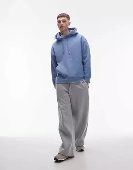 Голубое худи свободного кроя Topman