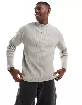 Голубой джемпер в рубчик Pull&Bear