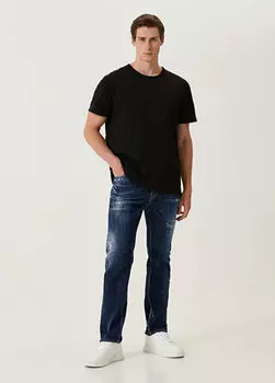 Голубые джинсовые брюки с потертостями Dsquared2
