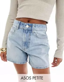 Голубые джинсовые шорты ASOS DESIGN Petite Dad
