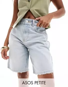 Голубые джинсовые шорты-бермуды ASOS DESIGN Petite