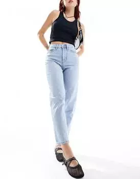 Голубые джинсы Mom с завышенной талией Vero Moda Tessa