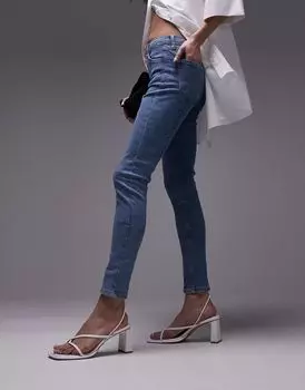 Голубые джинсы со вставками Topshop