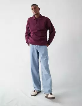 Голубые джинсы свободного кроя Topman