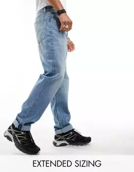 Голубые прямые джинсы ASOS DESIGN
