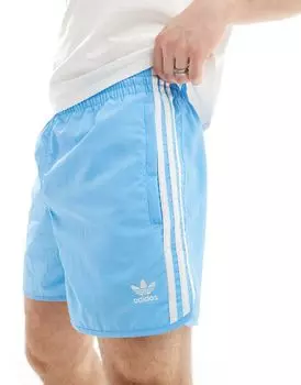 Голубые спринтерские шорты adidas