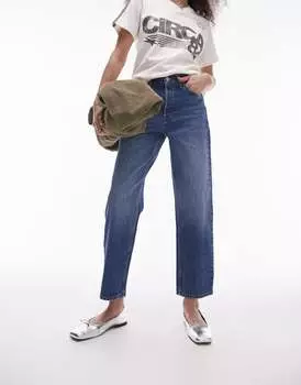 Голубые укороченные джинсы Topshop Runway
