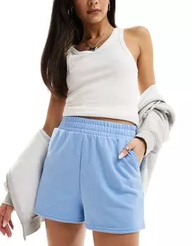 Голубые укороченные джоггеры New Look