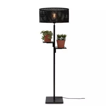 GOOD&MOJO - Торшер Java - Bamboo Black - 50x158см для гостиной, спальни, черный