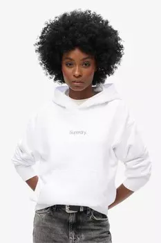 Городская свободная толстовка с капюшоном с логотипом Core Superdry, белый