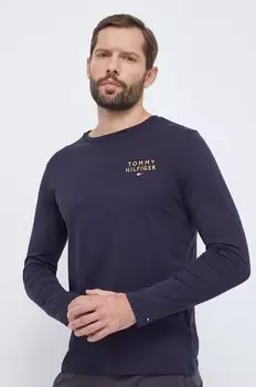 Гостиная с длинными рукавами из хлопка Tommy Hilfiger, темно-синий