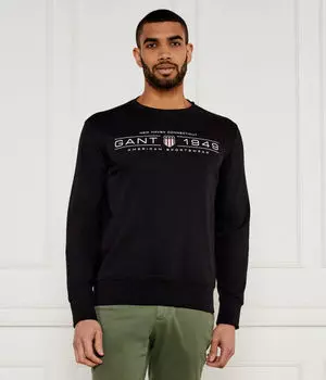 Графический свитер Regular fit Gant, черный
