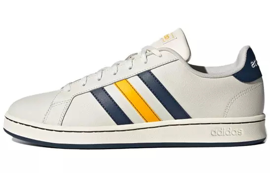 GRAND COURT Скейтбординговые туфли унисекс с низким верхом Белый/Синий/Желтый Adidas Neo