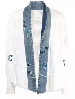 Greg Lauren пиджак без застежки, белый