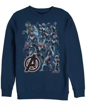Групповой плакат со светящимся логотипом marvel men's avengers endgame, флис с круглым вырезом Fifth Sun, синий