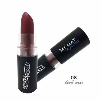 Губная помада Barra De Labios My Mat Matte Sesiom World, цвет 08 dark wine