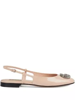 Gucci балетки с логотипом Double G, розовый