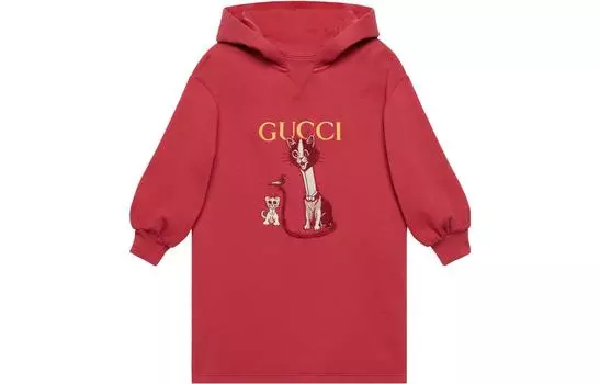 Платье детское Gucci с принтом, красный
