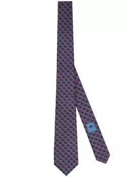 Gucci галстук с логотипом Interlocking G, синий