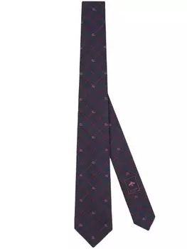 Gucci галстук с логотипом Interlocking G, синий