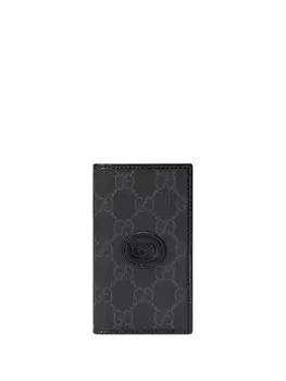 Gucci картхолдер с логотипом Interlocking G, черный
