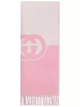 Gucci кашемировый шарф с логотипом Interlocking G, розовый