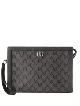 Gucci клатч Ophidia на молнии, серый