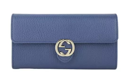 GUCCI Кошелек из коровьей кожи, женский, синий, стандартный