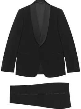Gucci костюм с однобортным пиджаком, черный