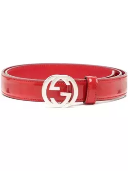 Gucci ремень с логотипом Interlocking G, красный