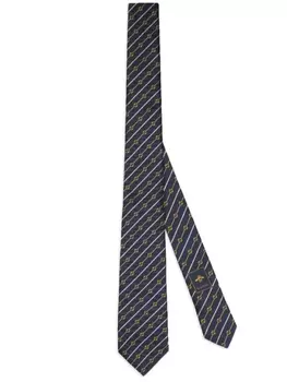 Gucci шелковый галстук с логотипом Interlocking G, синий