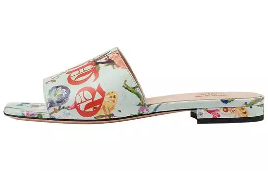Шлепанцы женские Gucci, бирюзовый