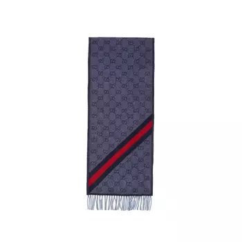 Шарф вязаный Gucci, синий / черный