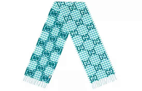 GUCCI вязаный шарф унисекс, Hyper Turquoise