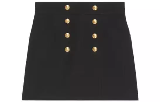 GUCCI Женская кожаная юбка, цвет Black