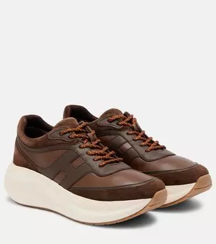 H696 кожаные кроссовки на платформе Hogan, Coconut