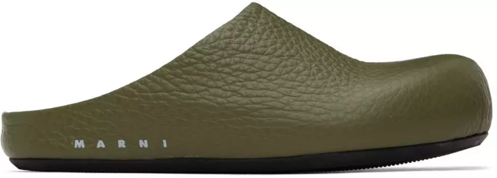 Хаки Лоферы Fussbett Sabot Marni