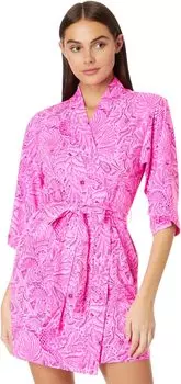 Халат Elaine Knit Robe Lilly Pulitzer, цвет Cerise Pink Pinkie Promises