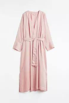 Халат H&M Home Satin, розовый