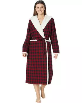 Халат L.L.Bean Petite Scotch Plaid Flannel Sherpa Lined Long Robe, цвет Rob Roy