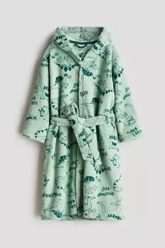 Халат с узором H&M, зеленый