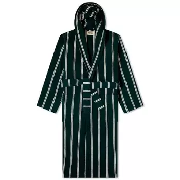 Халат Tekla Fabrics Terry Hooded, черный, белый