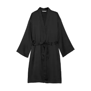 Халат Victoria's Secret Icon Satin Midi, черный