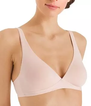 Hanro Cotton Sensation Бюстгальтер с регулируемой мягкой чашкой и V-образным вырезом, бежевый