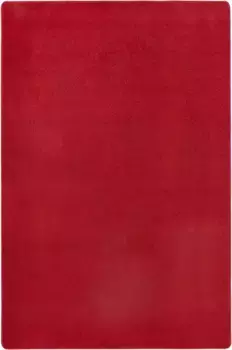 HANSE Home Ковер "Fancy", прямоугольный, короткий ворс, мягкий, однотонный, сшитый, гостиная, спальня, столовая 80х150 см, красный