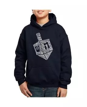 Hanukkah Dreidel — толстовка с капюшоном для мальчика с принтом Word Art LA Pop Art