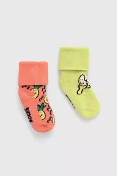 Happy Socks Детские носки Kids Fruits Baby Terry Socks 2 шт., желтый