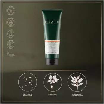 Heath Made In England восстанавливающий гель для душа для тела и волос, 250 мл